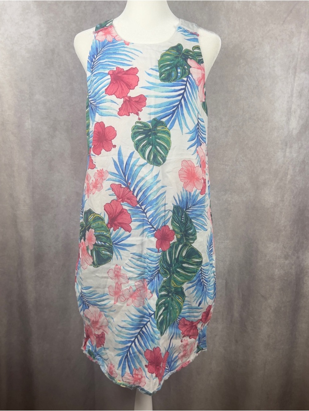 Tommy Bahama Lily Lei Lei Linen Shift Dress Womens Small Floral Lined Hawaiian
